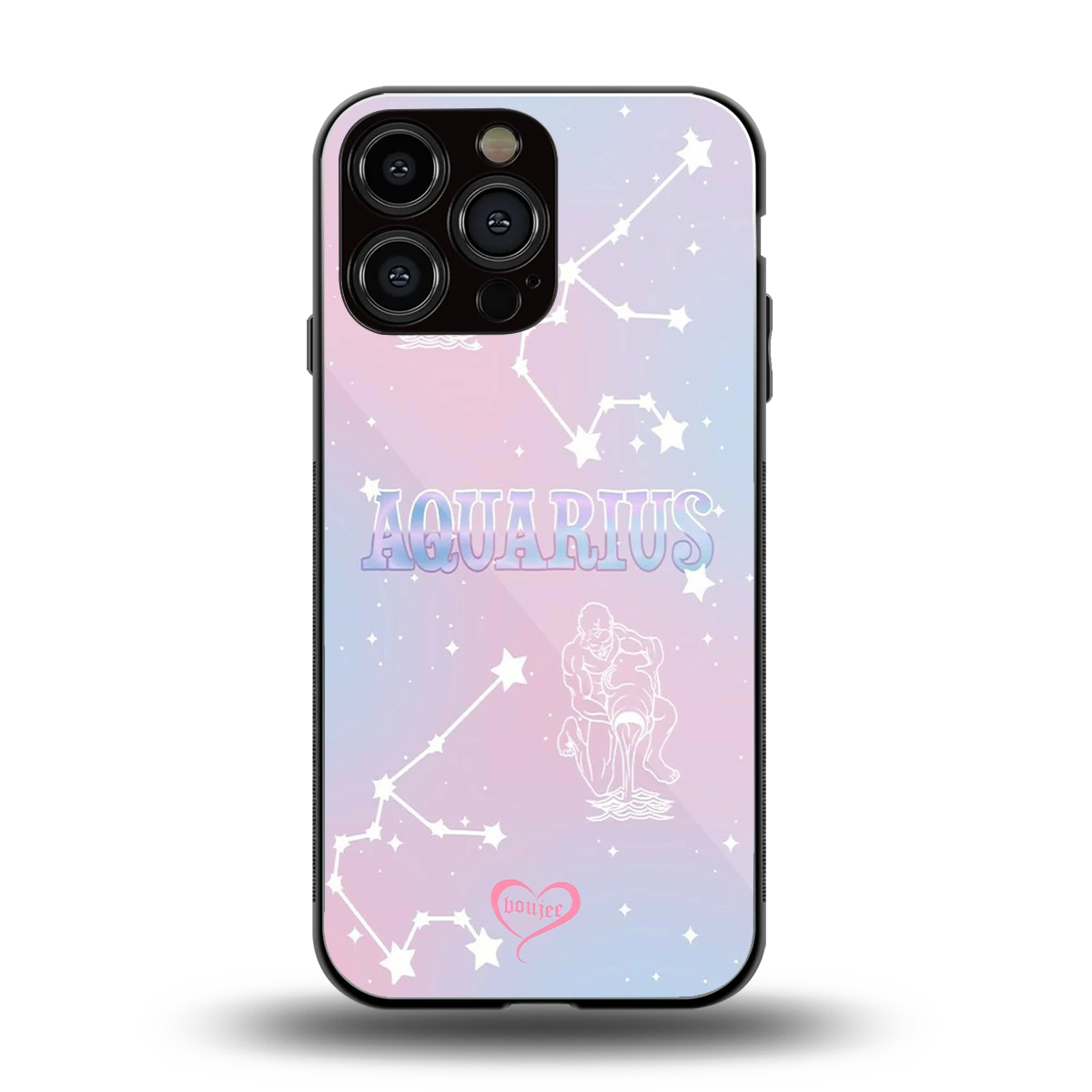 Aquarius Aura back phone cover | glass case for iphone 15 pro max
