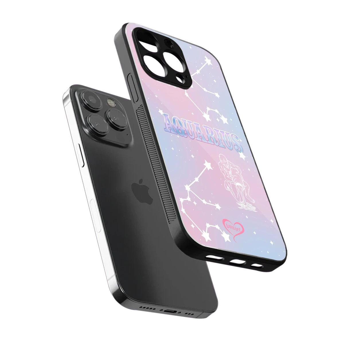 Aquarius Aura sleek iphone 15 pro max cover with tempered glass back and TPU edges