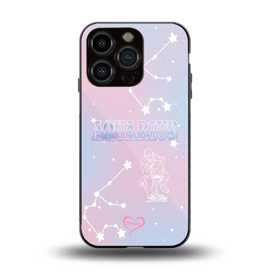 Aquarius Aura back phone cover | glass case for iphone 15 pro