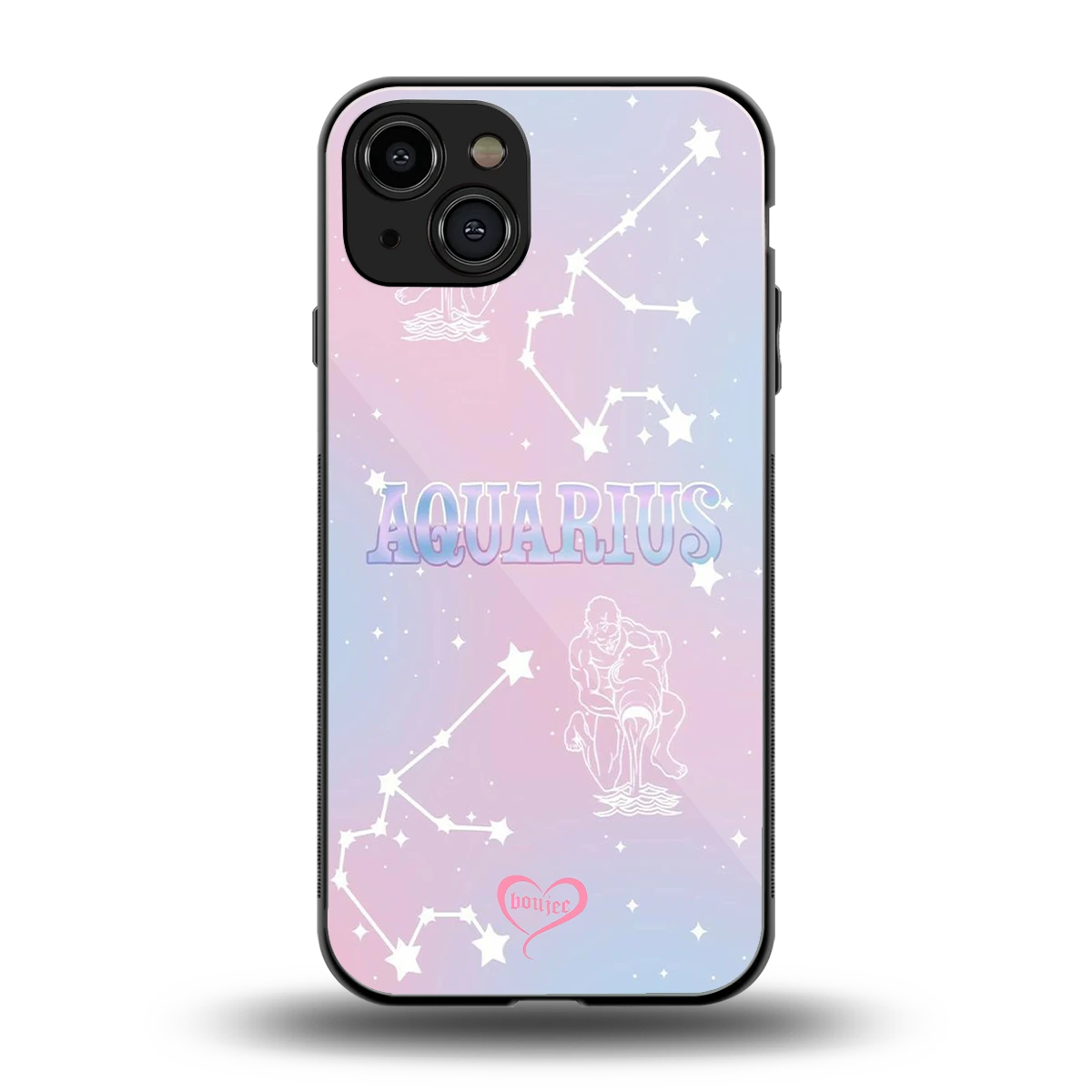 Aquarius Aura back phone cover | glass case for iphone 15