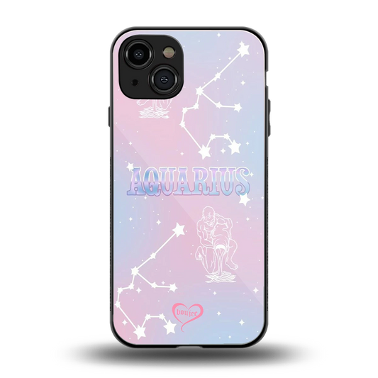 Aquarius Aura back phone cover | glass case for iphone 15