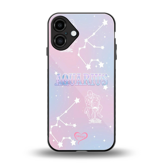 Aquarius Aura back phone cover | glass case for iphone 16 plus