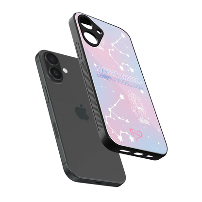 Aquarius Aura sleek iphone 16 plus cover with tempered glass back and TPU edges