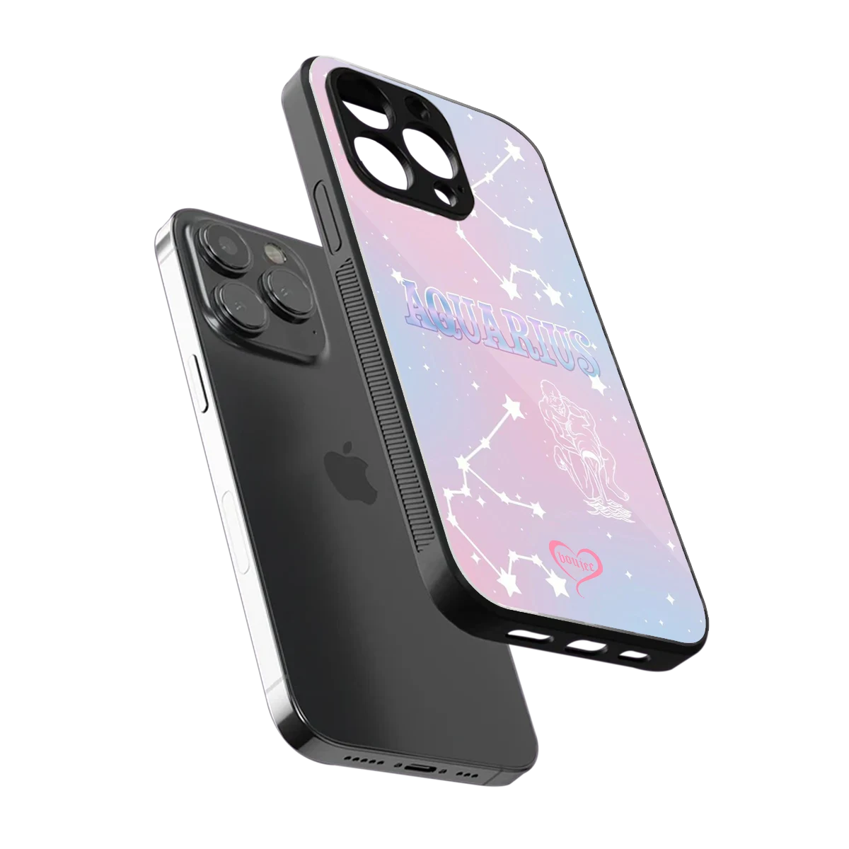 Aquarius Aura sleek iphone 16 pro max cover with tempered glass back and TPU edges