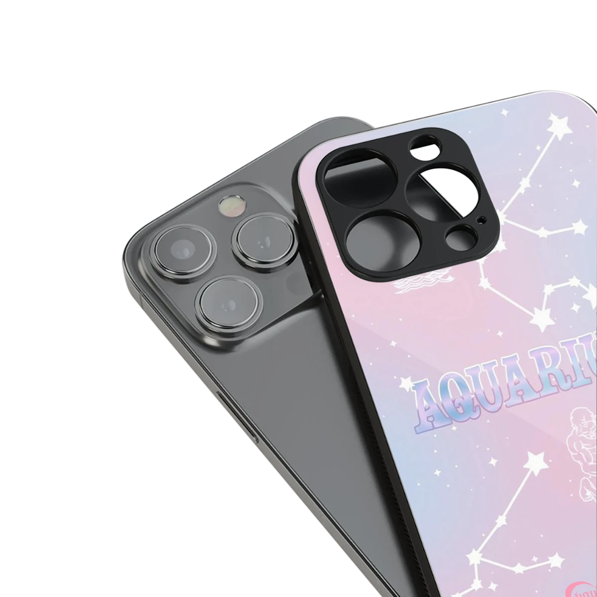 Aquarius Aura stylish phone case for iphone 15 pro | glossy glass and slim fit