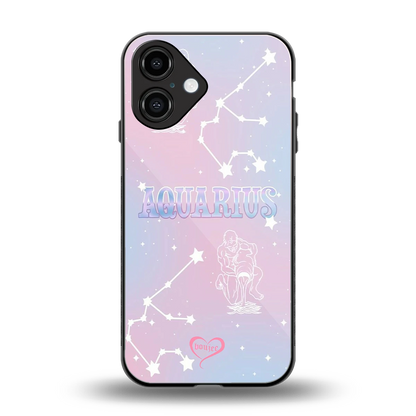 Aquarius Aura back phone cover | glass case for iphone 16