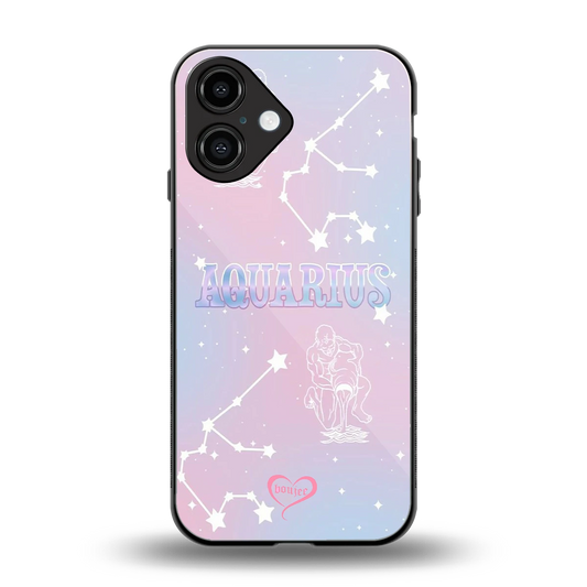 Aquarius Aura back phone cover | glass case for iphone 16