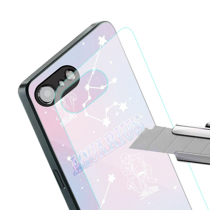 Aquarius Aura stylish phone case for iphone 16e | glossy glass and slim fit