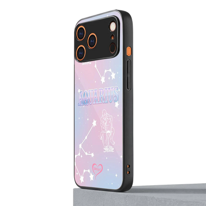 Aquarius Aura iphone 17 pro mobile cover | shockproof glass phone case