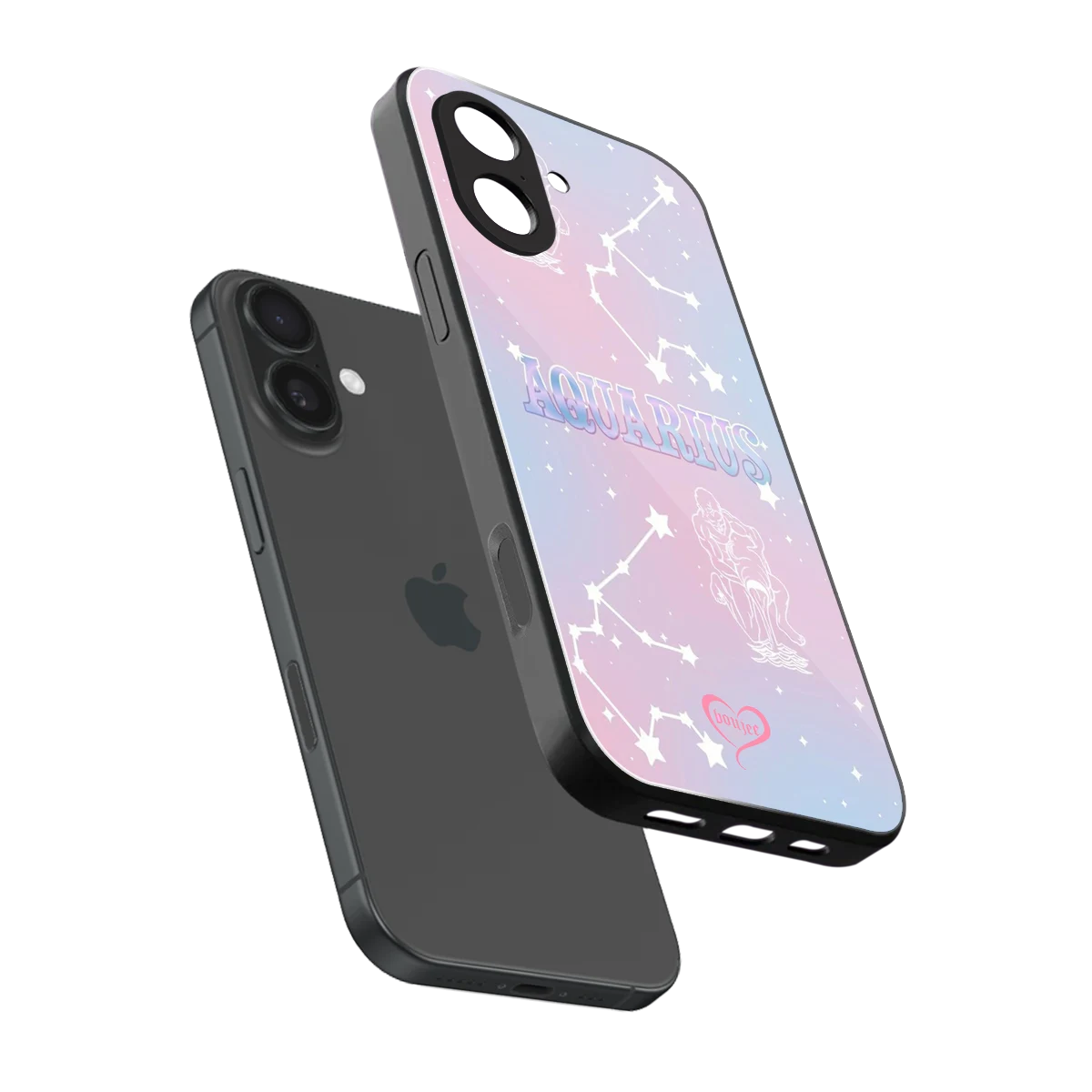 Aquarius Aura sleek iphone 17 cover with tempered glass back and TPU edges