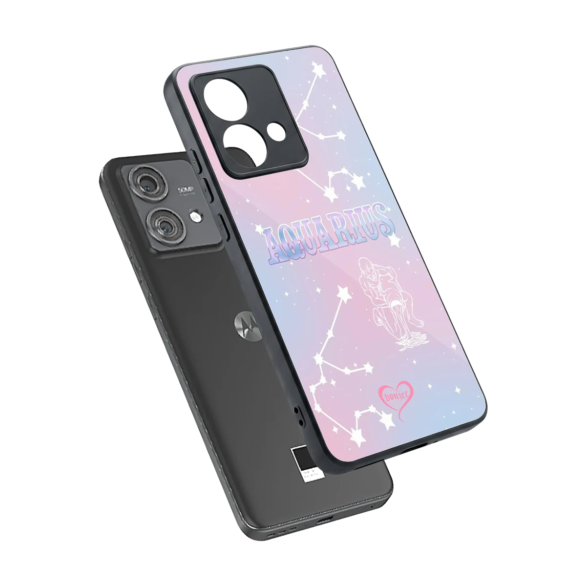 Aquarius Aura sleek motorola edge 40 neo 5g cover with tempered glass back and TPU edges