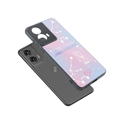 Aquarius Aura sleek motorola edge 50 fusion cover with tempered glass back and TPU edges