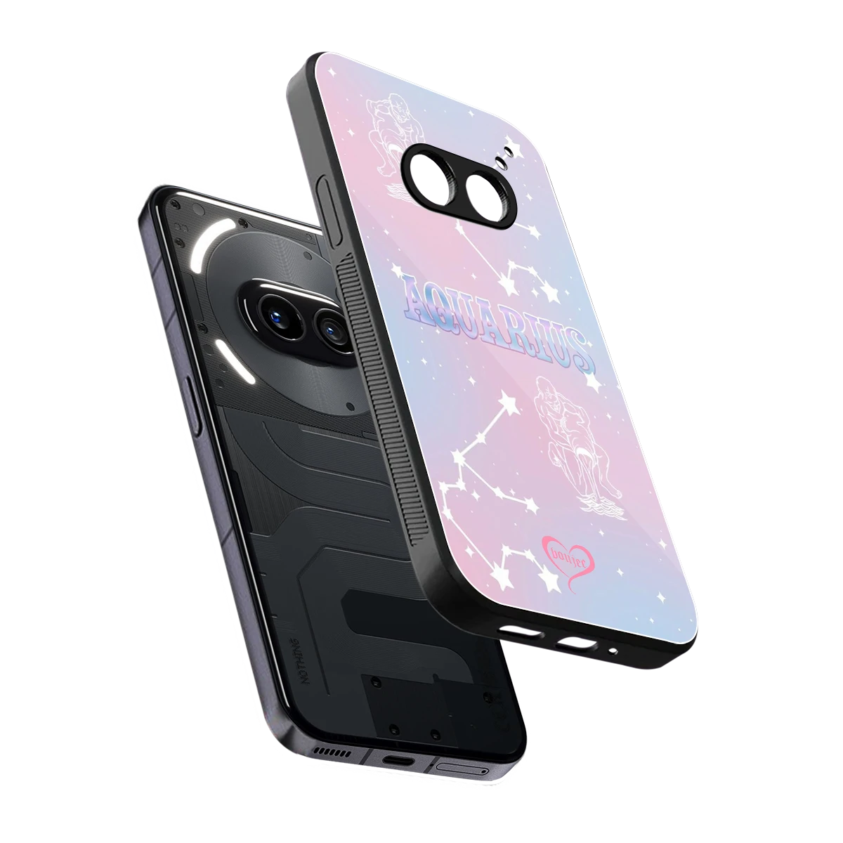Aquarius Aura sleek nothing phone 2a cover with tempered glass back and TPU edges