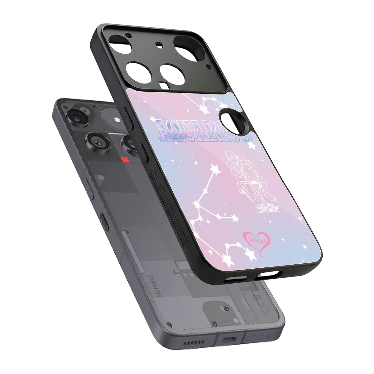 Aquarius Aura sleek nothing phone 3 cover with tempered glass back and TPU edges