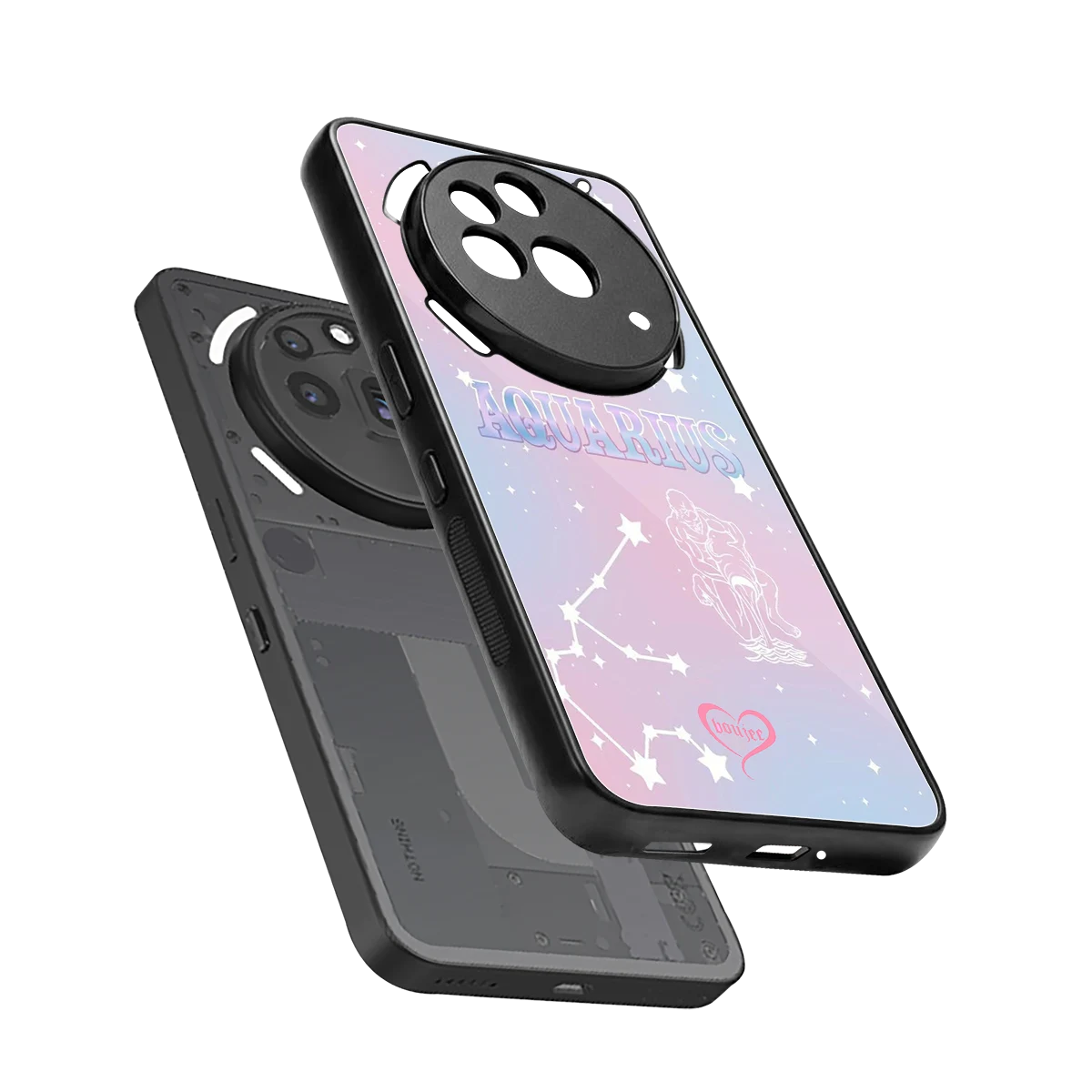 Aquarius Aura sleek nothing phone 3a pro cover with tempered glass back and TPU edges