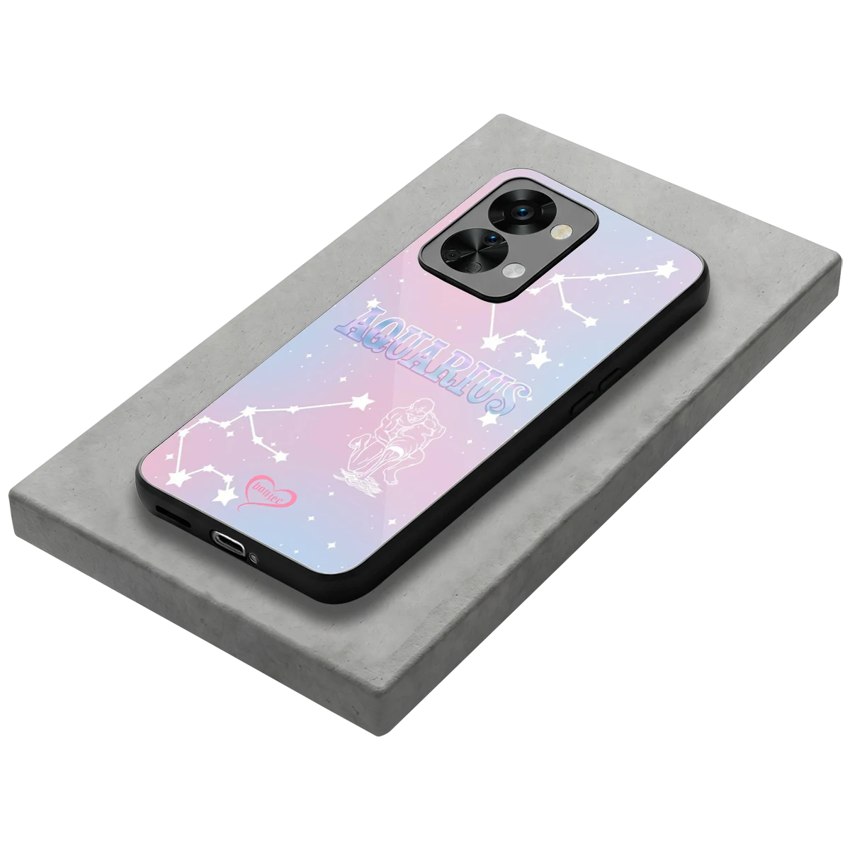 Aquarius Aura stylish phone case for oneplus nord 2t | glossy glass and slim fit