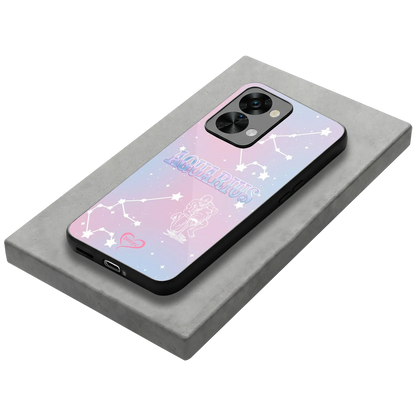 Aquarius Aura stylish phone case for oneplus nord 2t | glossy glass and slim fit