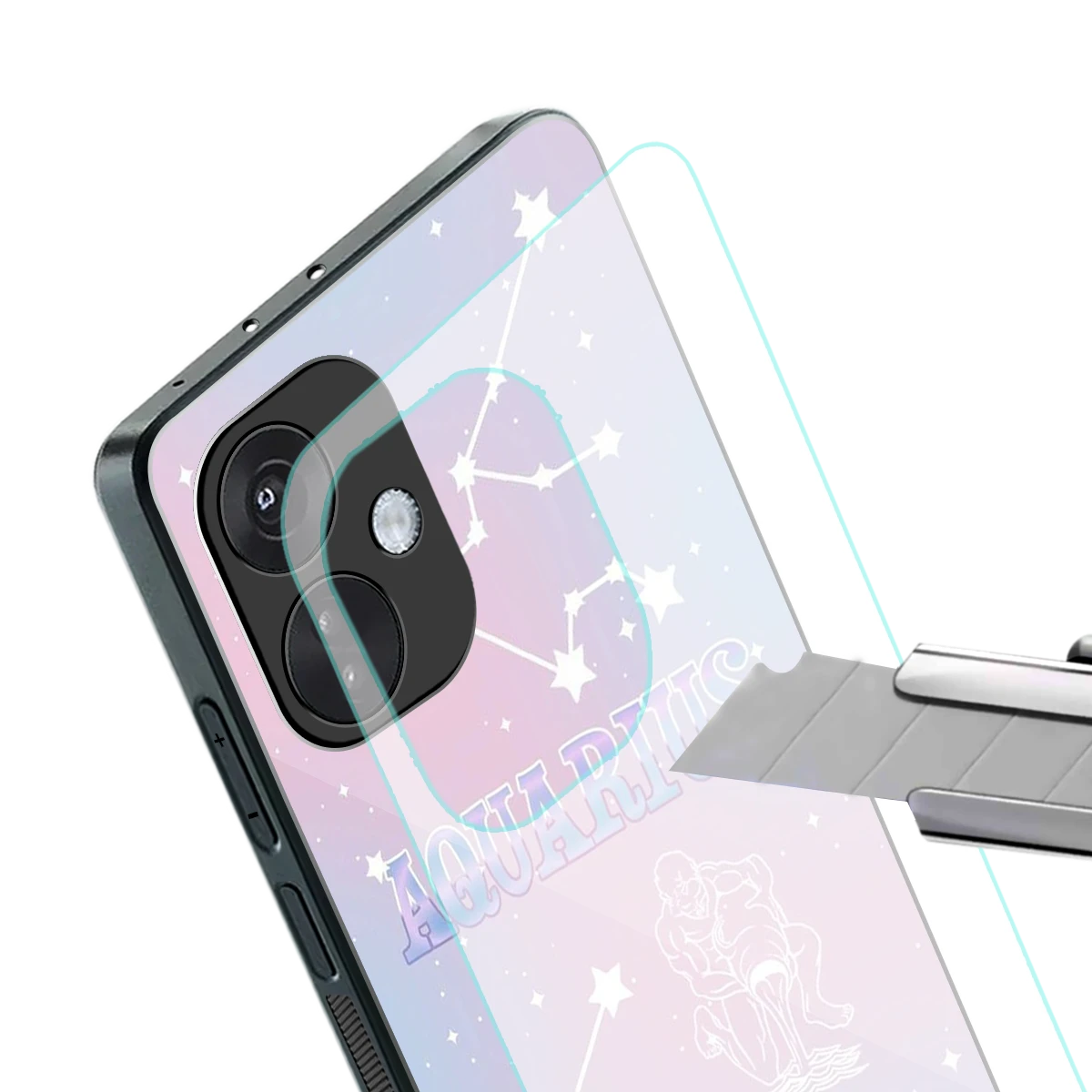 Aquarius Aura stylish phone case for oneplus nord ce 3 | glossy glass and slim fit