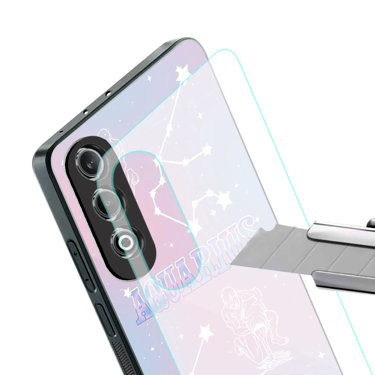 Aquarius Aura stylish phone case for oneplus nord ce 4 | glossy glass and slim fit