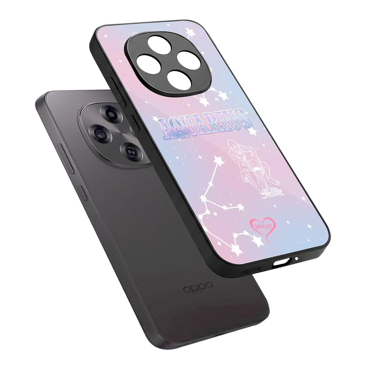 Aquarius Aura sleek oppo f31 pro 5g cover with tempered glass back and TPU edges