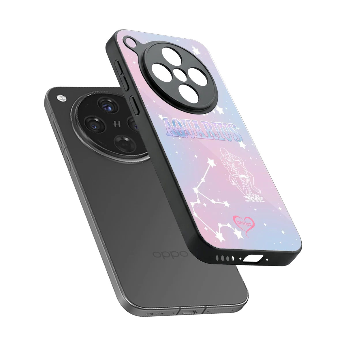 Aquarius Aura sleek oppo find x8 cover with tempered glass back and TPU edges
