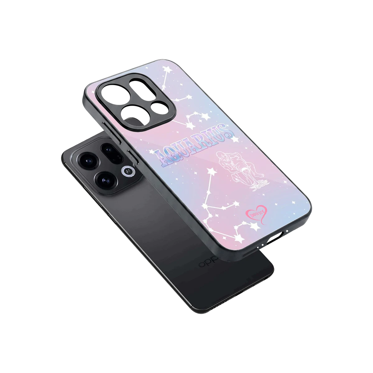 Aquarius Aura sleek oppo find x9 cover with tempered glass back and TPU edges