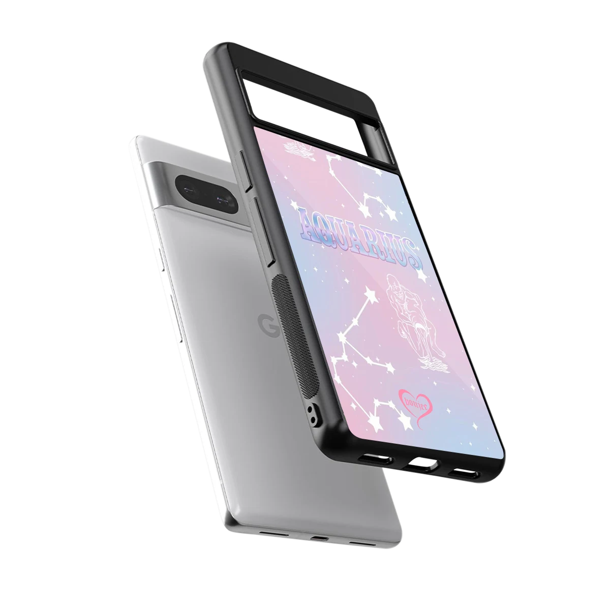 Aquarius Aura sleek google pixel 7a cover with tempered glass back and TPU edges