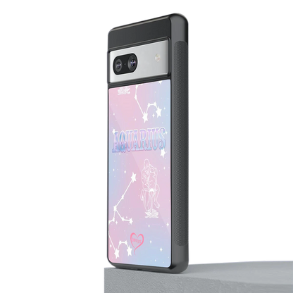 Aquarius Aura stylish phone case for google pixel 7 | glossy glass and slim fit