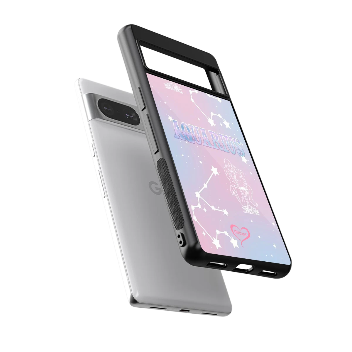 Aquarius Aura sleek google pixel 8 cover with tempered glass back and TPU edges