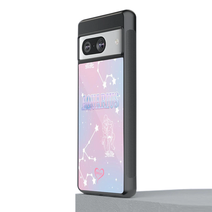 Aquarius Aura stylish phone case for google pixel 8 | glossy glass and slim fit