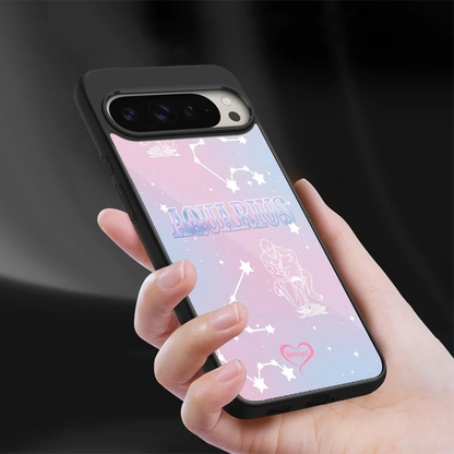 Aquarius Aura sleek google pixel 9 pro cover with tempered glass back and TPU edges