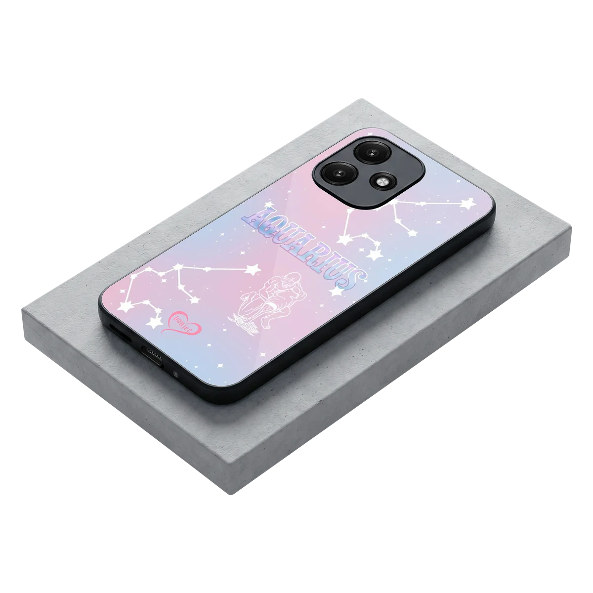 Aquarius Aura stylish phone case for redmi 12 5g | glossy glass and slim fit