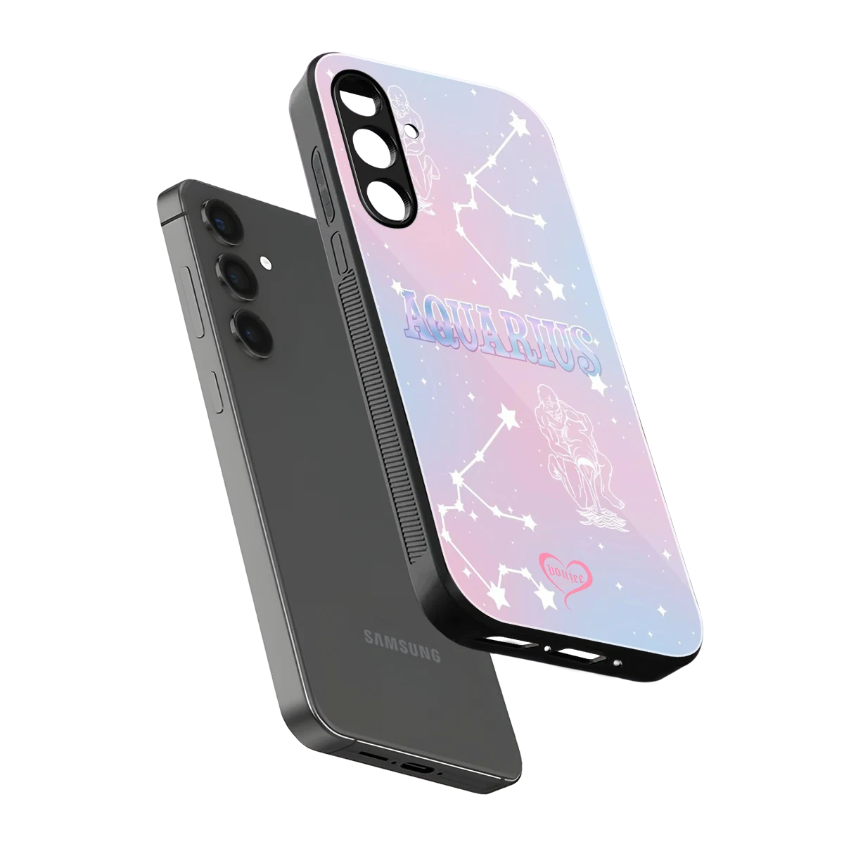 Aquarius Aura sleek samsung galaxy m35 5g cover with tempered glass back and TPU edges