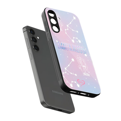 Aquarius Aura sleek samsung galaxy m35 5g cover with tempered glass back and TPU edges