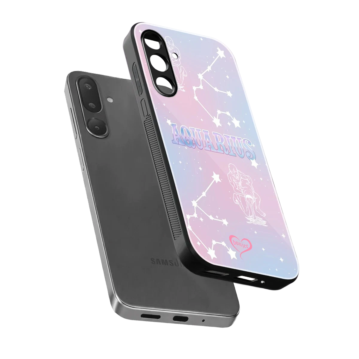 Aquarius Aura sleek samsung galaxy m56 5g cover with tempered glass back and TPU edges