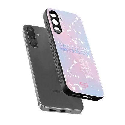 Aquarius Aura sleek samsung galaxy m56 5g cover with tempered glass back and TPU edges