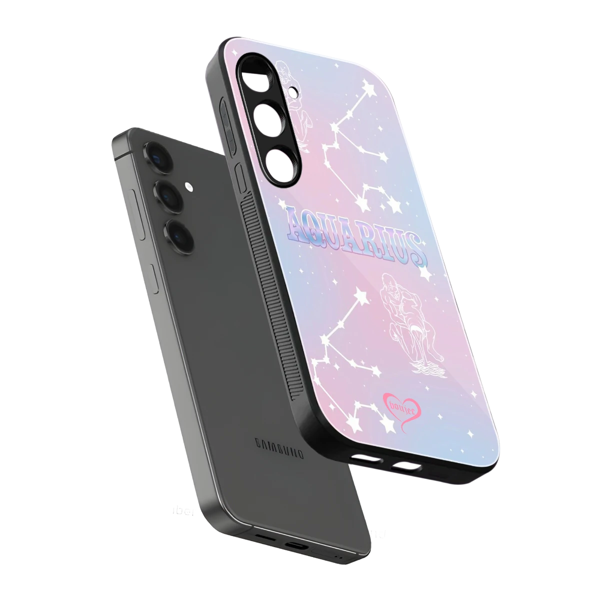 Aquarius Aura sleek samsung galaxy s25 cover with tempered glass back and TPU edges