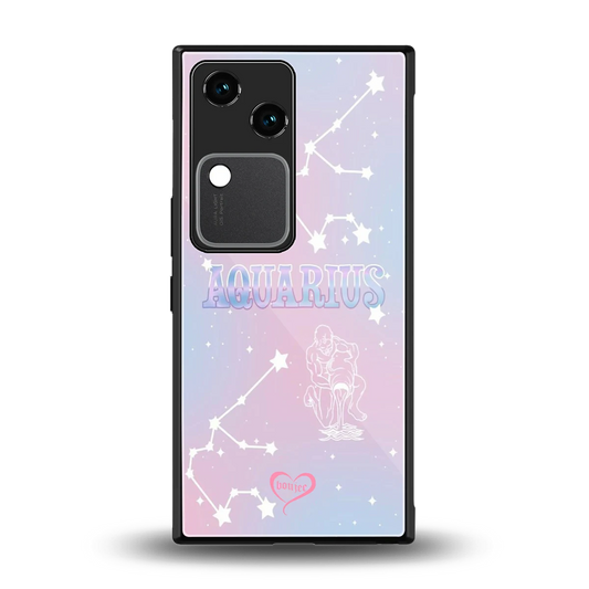 Aquarius Aura back phone cover | glass case for vivo v30