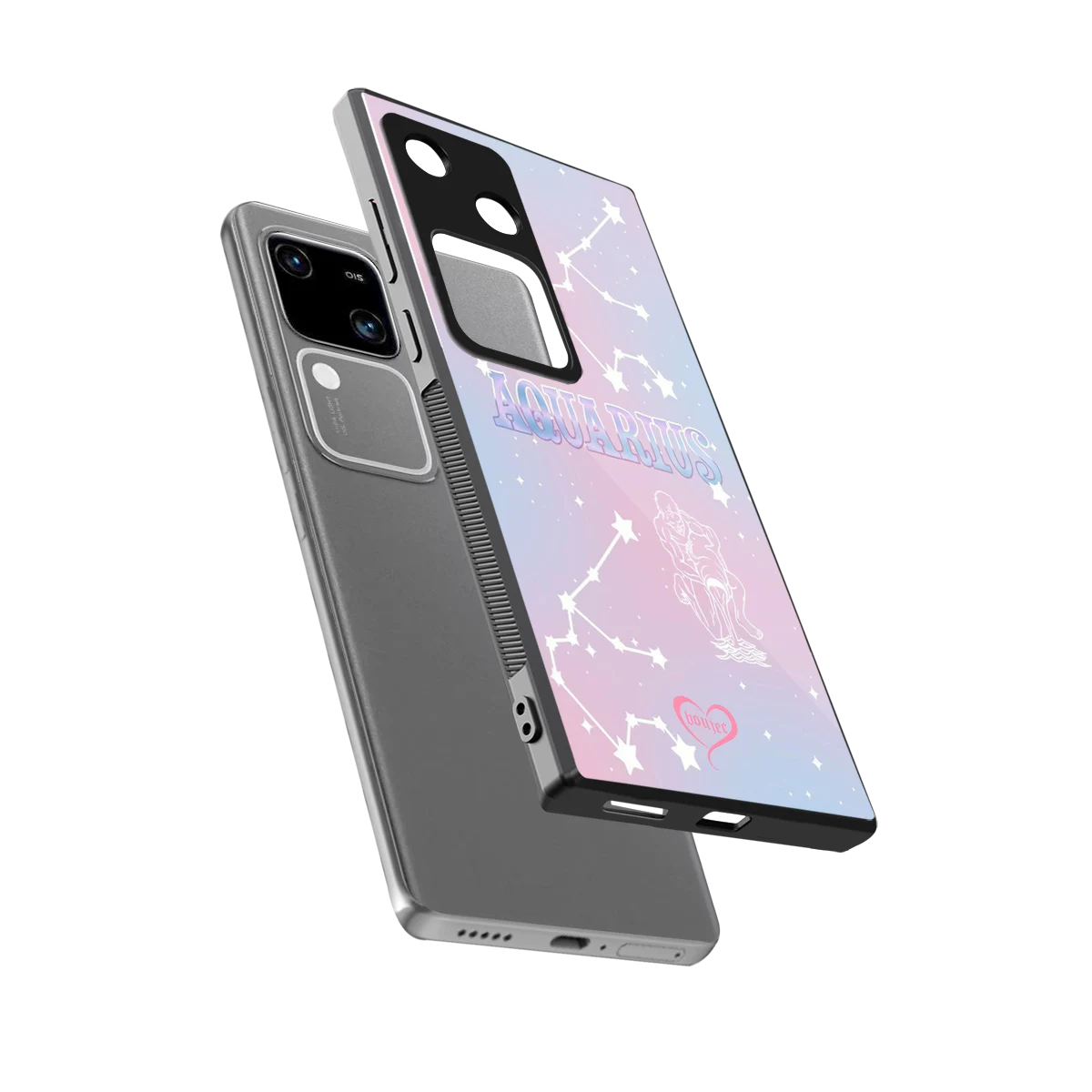 Aquarius Aura sleek vivo v30 cover with tempered glass back and TPU edges