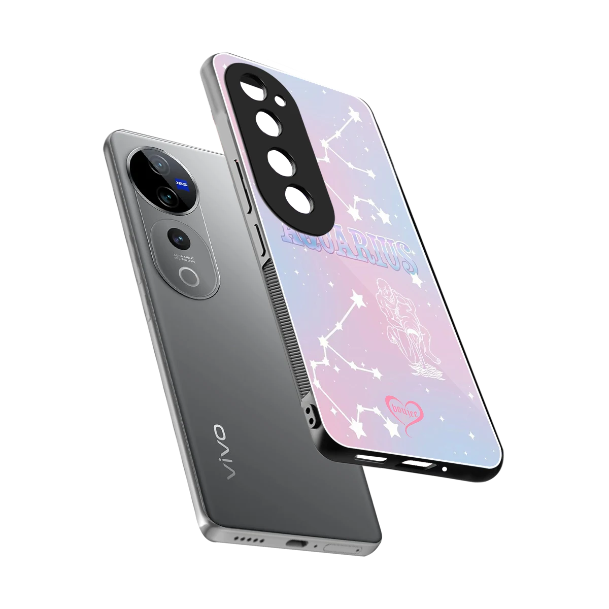 Aquarius Aura sleek vivo v40 pro cover with tempered glass back and TPU edges