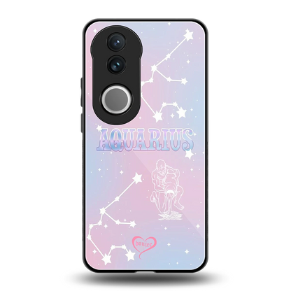 Aquarius Aura back phone cover | glass case for vivo v50