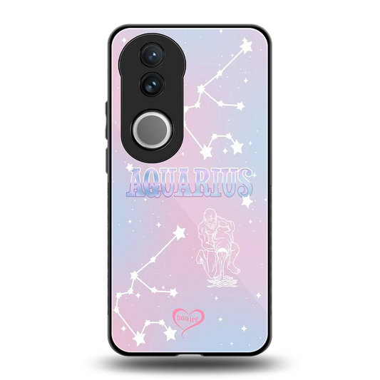 Aquarius Aura back phone cover | glass case for vivo v50