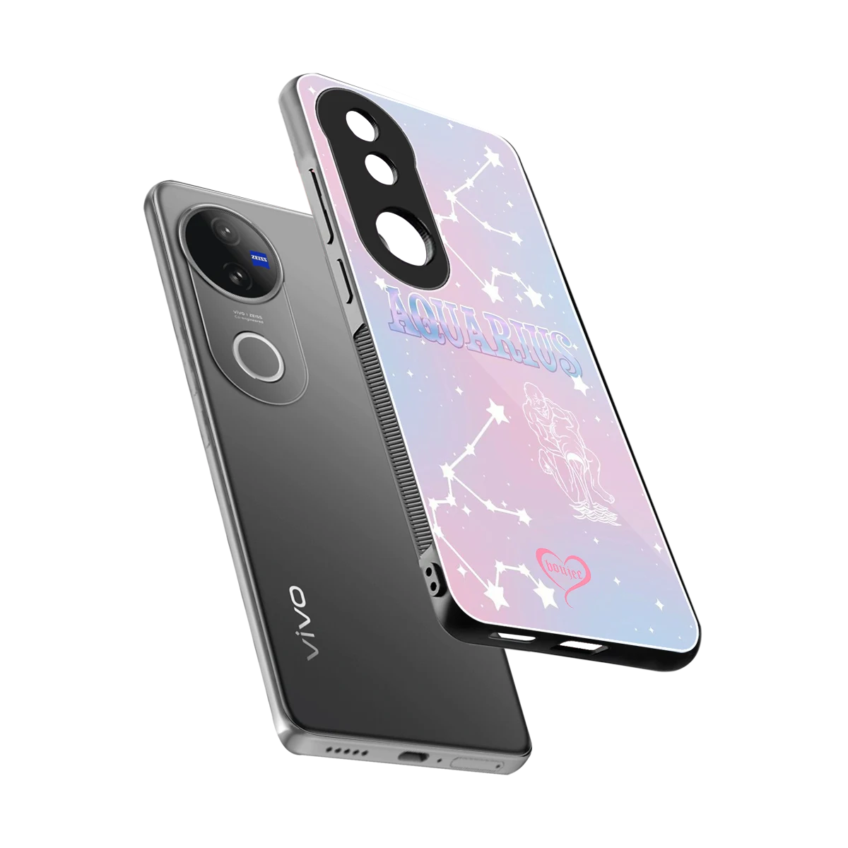 Aquarius Aura sleek vivo v50 cover with tempered glass back and TPU edges