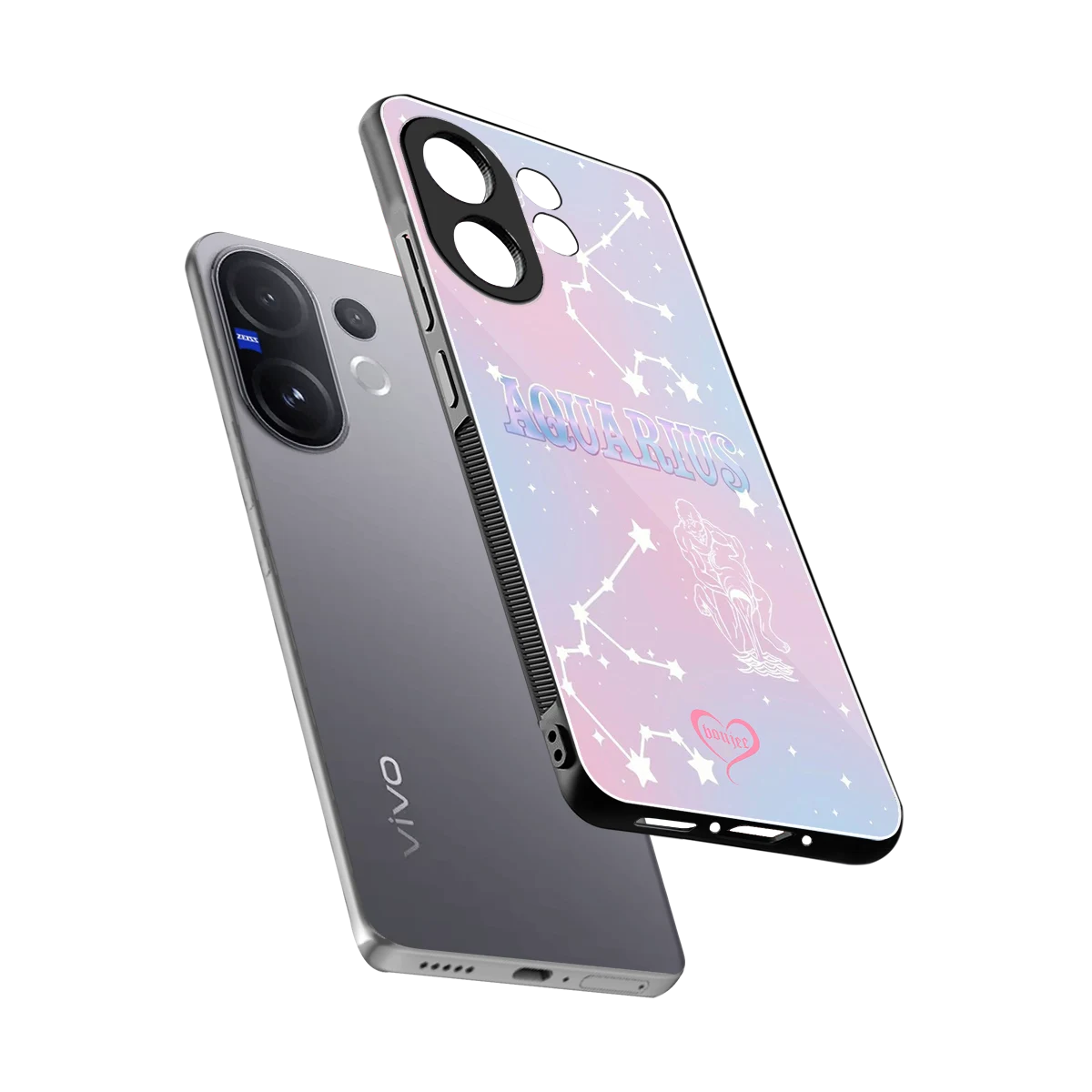 Aquarius Aura sleek vivo v60 cover with tempered glass back and TPU edges
