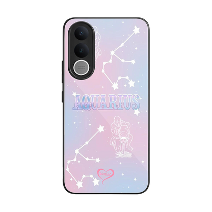 Aquarius Aura back phone cover | glass case for vivo v70 fe