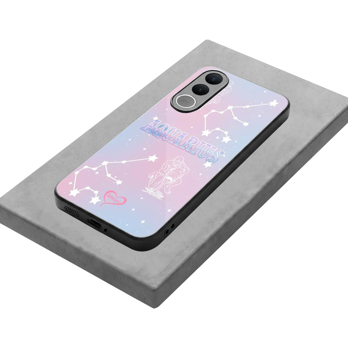 Aquarius Aura stylish phone case for vivo v70 fe | glossy glass and slim fit