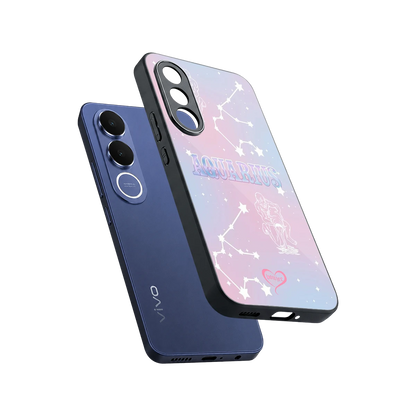Aquarius Aura sleek vivo v70 fe cover with tempered glass back and TPU edges