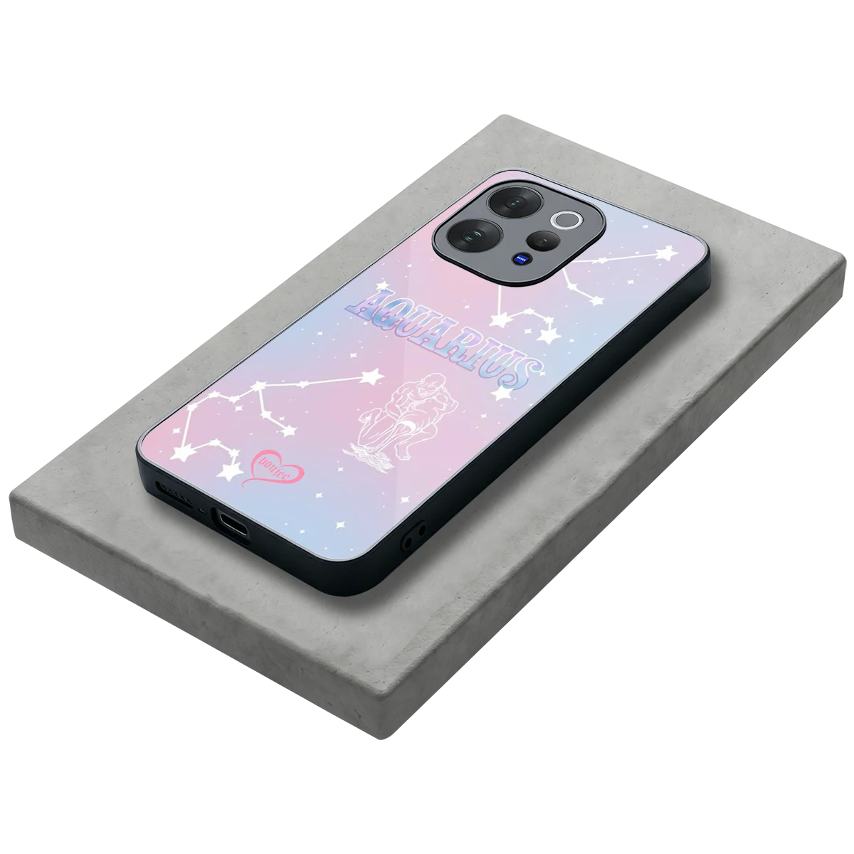 Aquarius Aura stylish phone case for vivo v70 | glossy glass and slim fit