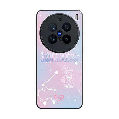 Aquarius Aura back phone cover | glass case for vivo x200 pro