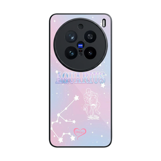 Aquarius Aura back phone cover | glass case for vivo x200 pro